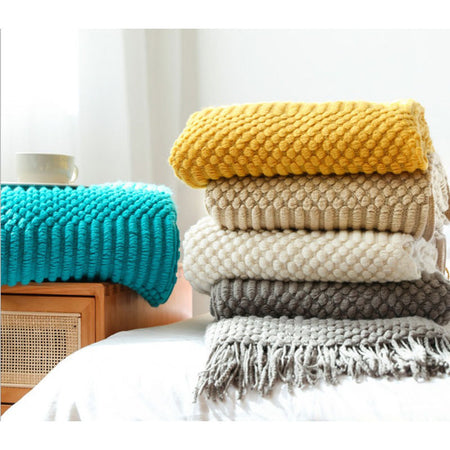 Knit blanket for bed outlet