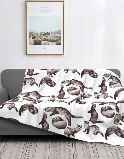 Load image into Gallery viewer, Plush Ferret Throw Blanket Flannel Fleece Blankets
